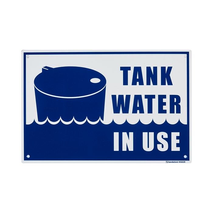 Sandleford 300 x 200mm Tank Water In Use Plastic Sign