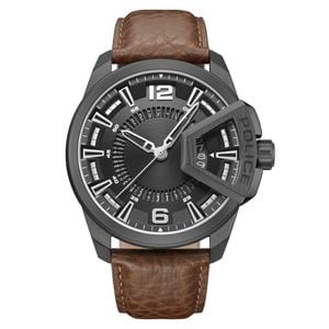 Police Underlind Leather Band Grey Dial Men's Watch (pewjb0005602)