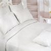 Easy Care Embroidered Polyester Cotton Quilt Cover Set White Queen