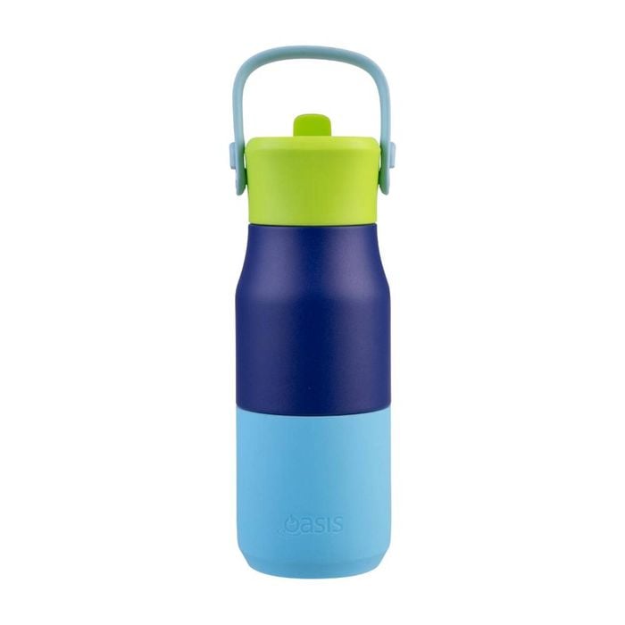 Oasis Stainless Steel Double Wall Insulated Junior Drink Bottle With Sipper 400ml - Peacock Blue