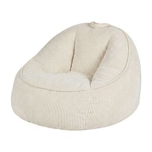 Ufurniture Bean Bag Chair With Backrest 90*92cm Corduroy Sofa With Handle High-resilience Stuffed Floor Sofa Lounger Beige