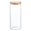 Argon Tableware Glass Storage Jar - Wood Lid - 1.5 Litre - Modern Round Scandi Organisation Container Glass Jar