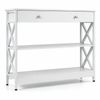 Costway 3-Tier Wood Console Table Hallway Display Desk w/Drawer & Open Shelf White