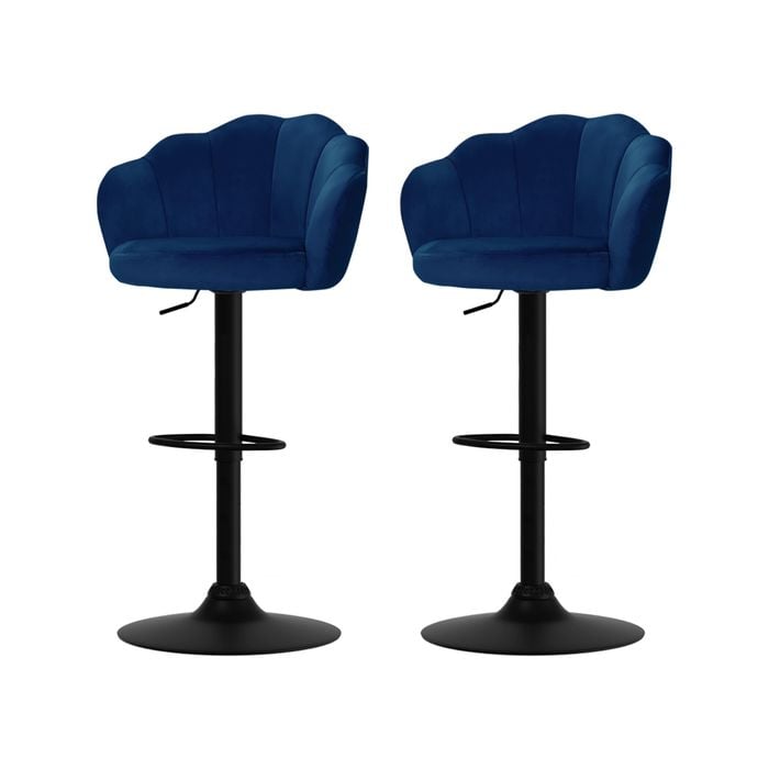 Adjustable Artiss 2x Bar Stools Blue
