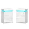 ALFORDSON 2x LED Bedside Table White