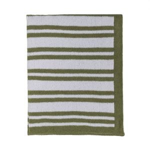 Living Textiles Chenille Blanket - Stripes Sage