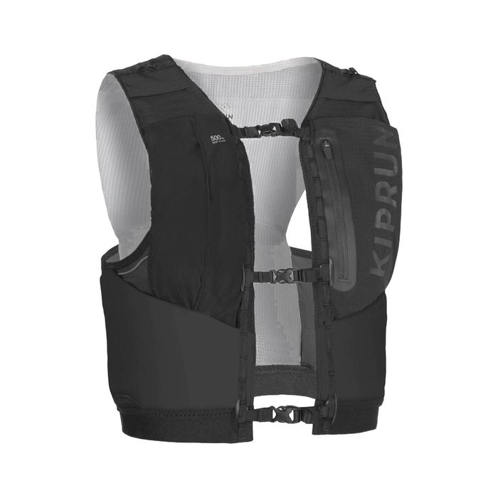 Decathlon - Unisex Trail Running Competition Water Bottle Holder Vest - Kiprun Vest 5L Black - Eu 2Xs