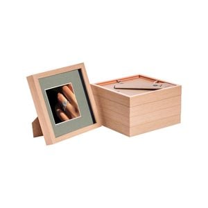Nicola Spring Shadow Box Frames - 8 x 8" with 4 x 4" Mount - Light Wood - Pack of 5