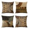 Catzon 4 Pcs Vintage Throw Pillow Covers Abstract Print for Living Room Decor