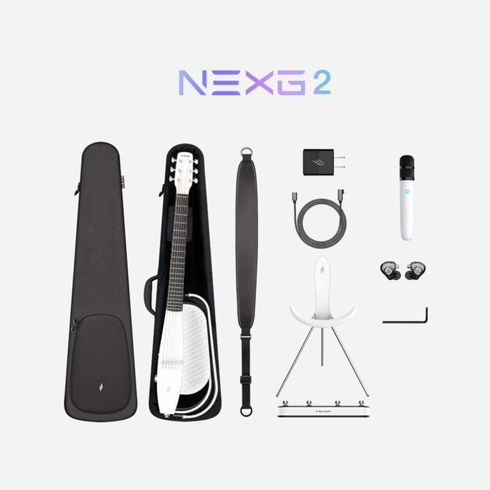 Enya NEXG V2 Carbon Fibre Smart Audio Acoustic Guitar - Deluxe Version - White