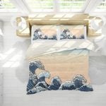 3D Abstract Blue Sea Waves Quilt Cover Set Bedding Set Pillowcases 174