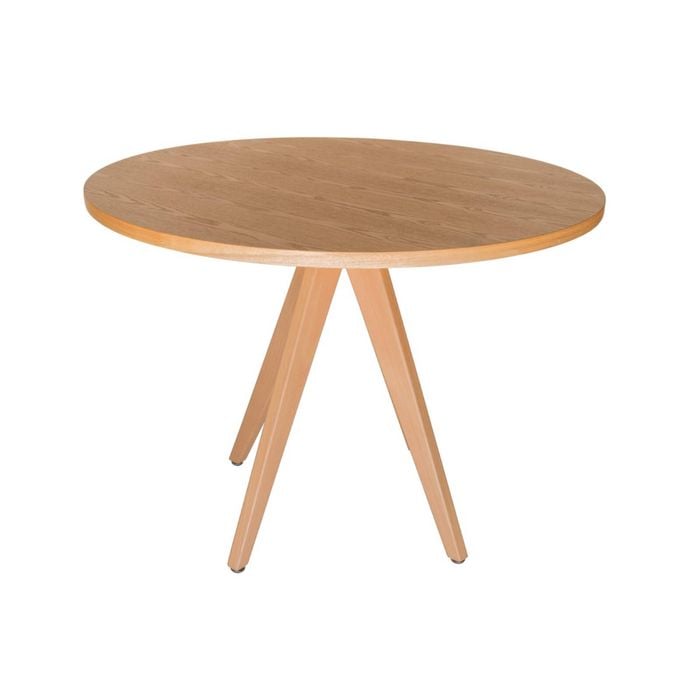 Sk Designer Living | Replica Jean Prouve Inspired Round Wood Dining Table | 100cm - Natural