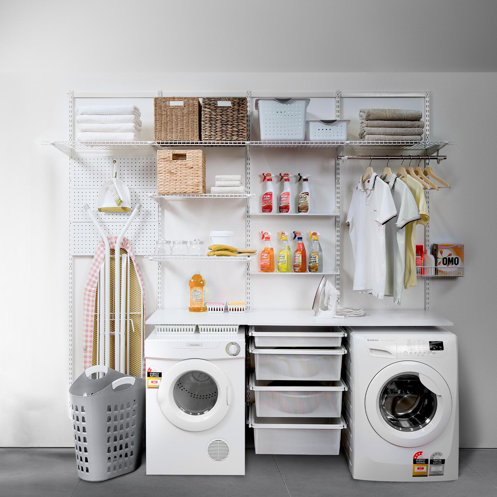 Flexi Storage Home Solutions 667 x 335mm White Double Slot Front Wire Shelf A 667mm White Bunnings Australia