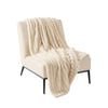 SOGA Cream Flannel Polyester Throw Blanket 150x200cm