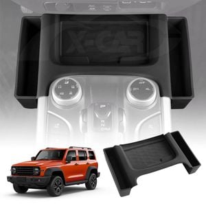 Black Silicone Anti-Slip Mat with Side Storage For GWM Tank 300 Tank300 2023-Onwards Center Console
