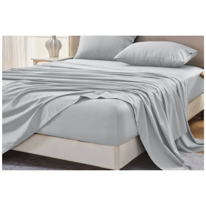 Grosvenor House 500TC Egyptian Cotton Flat Bed Sheet Only Single Silver