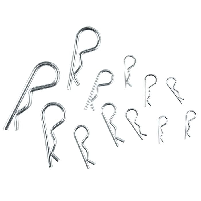 Pinnacle 3/16 - 7/16"  Zinc Plated Assorted R Clip - 12 Pack