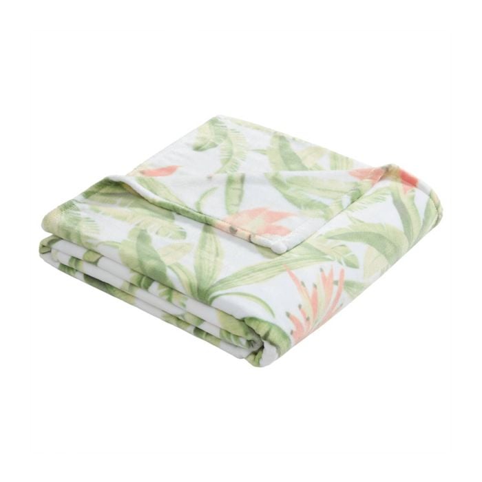 Tommy Bahama Acapulco Palm Ultra-soft Plush Throw 152x178cm Mineral Green