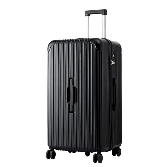 Wanderlite 28" Trunk Luggage Suitcase Travel 5 Wheels Type-c Port Tsa Black