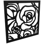 ProtectorAl 300 - 940 x 300 - 940mm Black Roses Framed Composite Decorative Panel