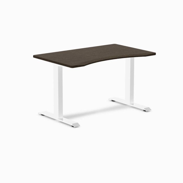 Desky Fixed Height Ergo Edge Office Desk White Frame 120cm
