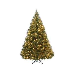Costway 1.8M Pre-lit LED Christmas Tree w/Pine Cones Holiday Decoration