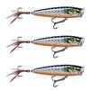 3x Rapala 9.5cm Skitter Pop Elite Topwater Fishing Lures - Gilded Hot Wahoo UV