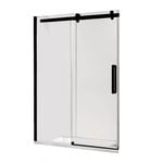 Rick McLean's Bathware 1470mm Matte Black Euro Frameless Sliding Shower Screen - Front Only