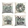 Catzon 4 Pcs Linen Throw Pillow Covers Autumn for Home