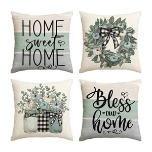 Catzon 4 Pcs Linen Throw Pillow Covers Autumn for Home