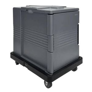 Vogue Thermal Box Carrying Trolley Dx994 Heavy Duty Polyethylene Black 170x530x700mm
