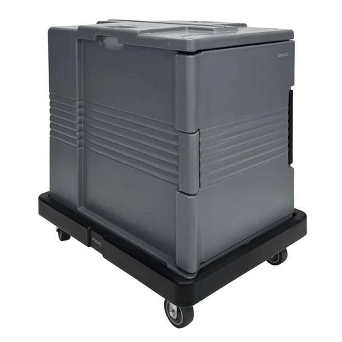 Vogue Thermal Box Carrying Trolley Dx994 Heavy Duty Polyethylene Black 170x530x700mm