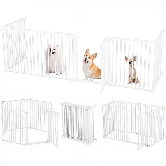 Advwin Pet Safety Gate 6 Panels Pet Playpen Enclosure Cage Safety Gate Playpen Barrier