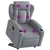 vidaXL Stand up Massage Recliner Chair Armchair Single Sofa Light Grey Fabric
