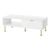 Levede Coffee Table with Textured Drawer White