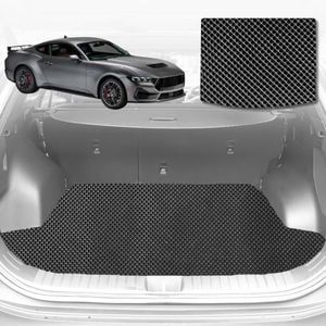 6D Diamond Car Boot Mat for Ford Mustang (S550)2015-2024-(with right ear)-Cargo Mat-Black-Outback GT