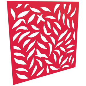 ProtectorAl 300-1200 x 300-1200mm Light Red / Gloss White Large Leaf  Unframed Composite Deco Panel