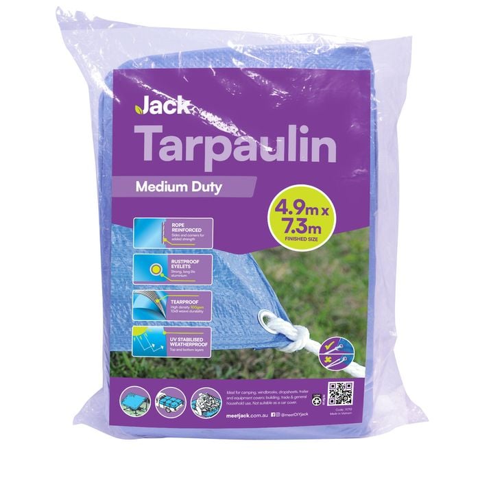 Jack 4.9 x 7.3m Medium Duty Tarpaulin
