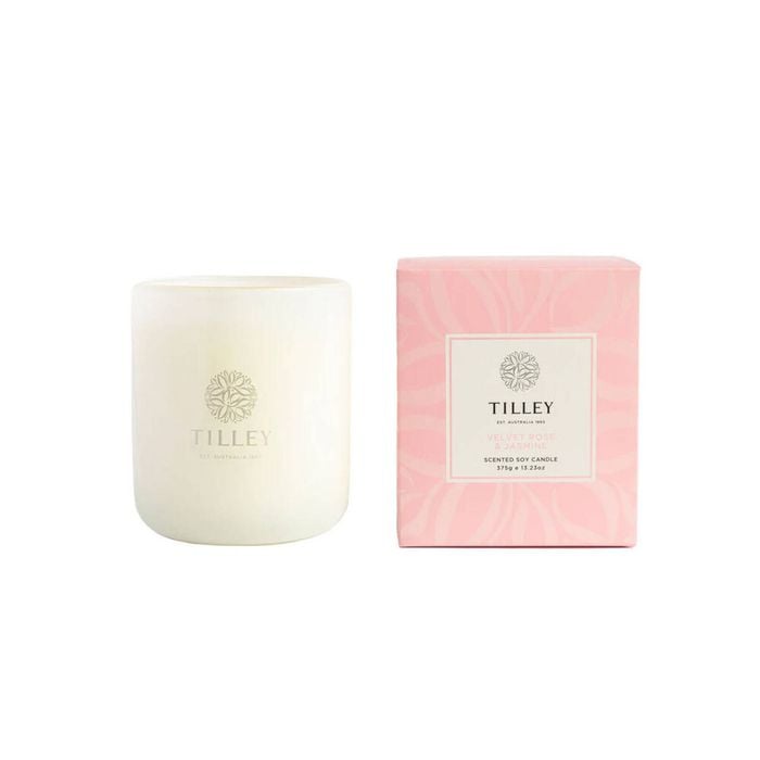 Tilley Classic White Velvet & Rose Soy Candle Scented 375g