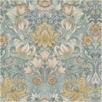 Damask Floral Aqua Multi, Wallpaper 10.05m x 53cm Wallpaper Boutique