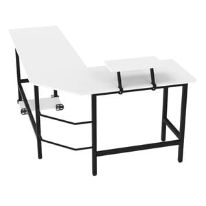 Ufurniture L Shaped Computer Desk with Monitor Stand White