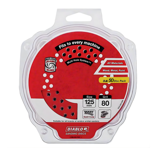 Diablo 125mm 80 Grit Hook & Loop Random Orbital Disc - 50 Pack