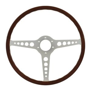 Classic 3 Spoke 16 Inch Wood Rim Steering Wheel suits Jaguar E-Type XKE