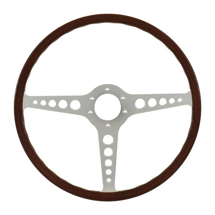 Classic 3 Spoke 16 Inch Wood Rim Steering Wheel suits Jaguar E-Type XKE