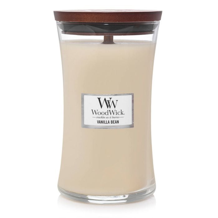 WoodWick Vanilla Bean Scented Crafted Candle Glass Jar Soy Wax Large