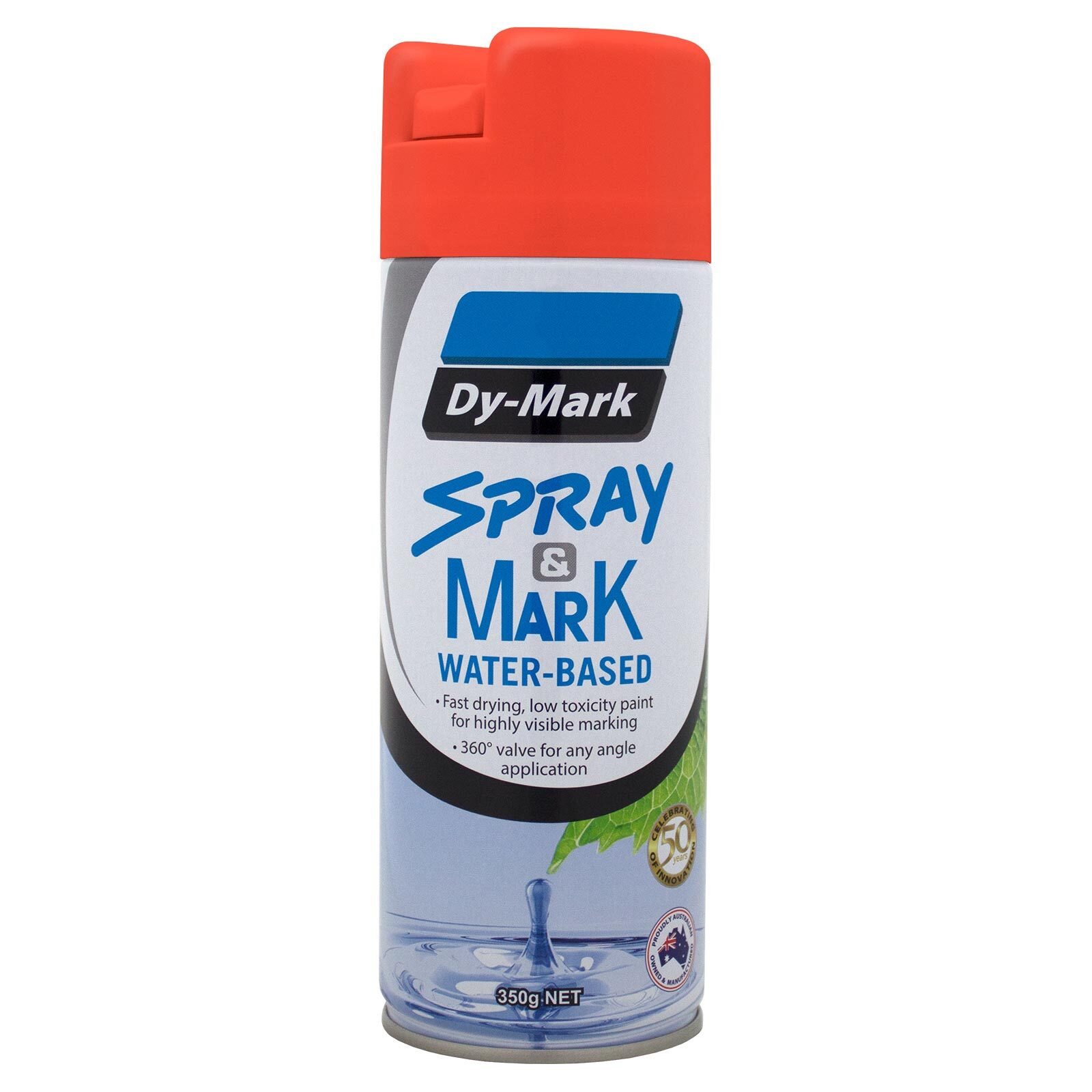 Dy-Mark 350g Fluoro Orange Spray & Mark Water Based Paint