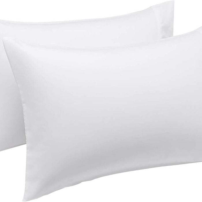 2x Premium 100% Cotton Pillow with Cover Filled Durable Soft Standard 48x74cm