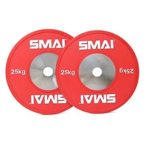 Smai Competition Bumper Plate 25kg (pair) - Iwf Colour - Red