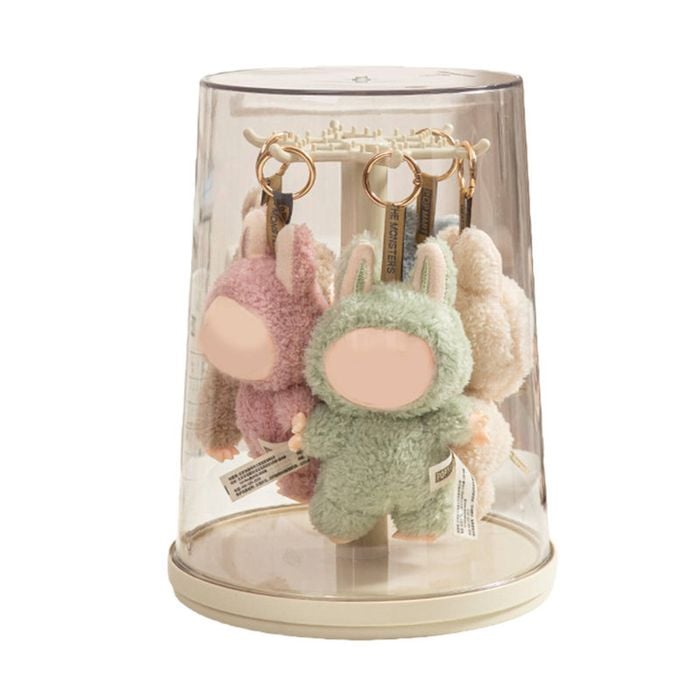Catzon Rotating Display Case for Doll Keychains 360 Degree Display Stand
