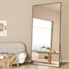 Oakory 180x80cm Rectangle Full Length Mirror, Floor Mirror With Aluminium Alloy Frame Black